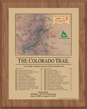 Colorado Trails Plaque
